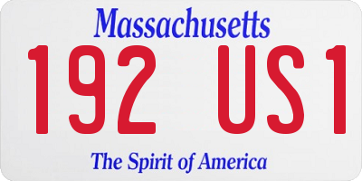 MA license plate 192US1