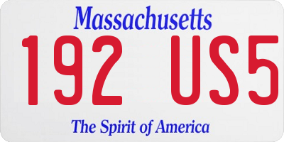 MA license plate 192US5
