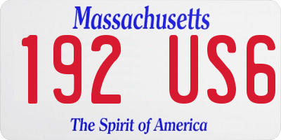 MA license plate 192US6