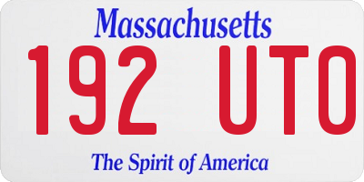 MA license plate 192UT0