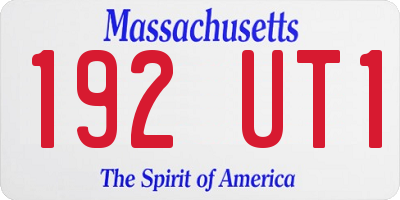 MA license plate 192UT1