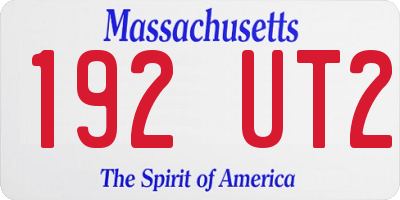 MA license plate 192UT2