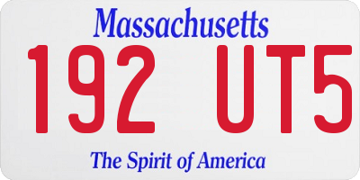MA license plate 192UT5