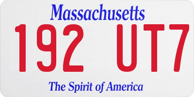 MA license plate 192UT7