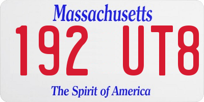MA license plate 192UT8