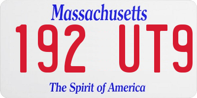 MA license plate 192UT9