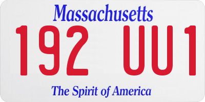 MA license plate 192UU1