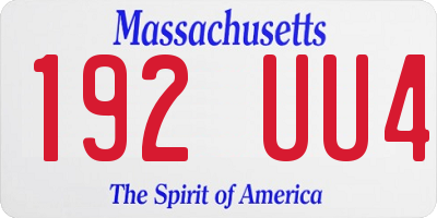 MA license plate 192UU4