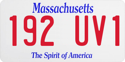 MA license plate 192UV1