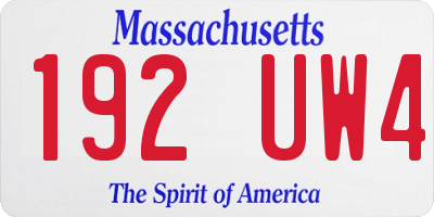 MA license plate 192UW4