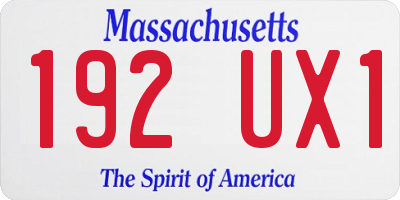 MA license plate 192UX1