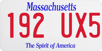 MA license plate 192UX5
