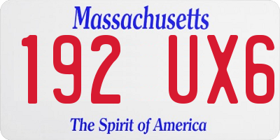 MA license plate 192UX6