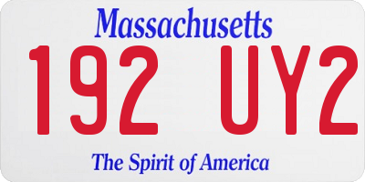 MA license plate 192UY2
