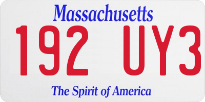 MA license plate 192UY3