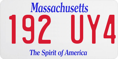 MA license plate 192UY4