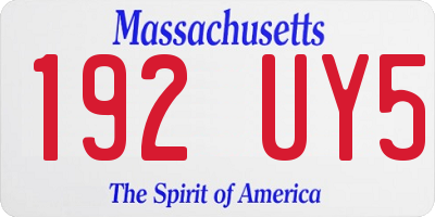 MA license plate 192UY5
