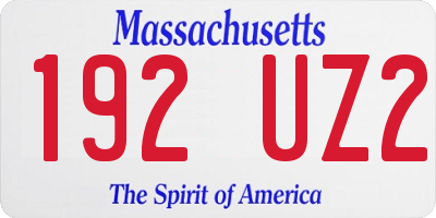 MA license plate 192UZ2