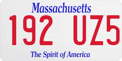 MA license plate 192UZ5