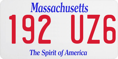 MA license plate 192UZ6