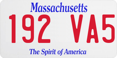 MA license plate 192VA5