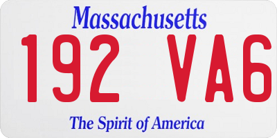 MA license plate 192VA6