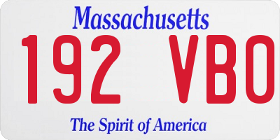 MA license plate 192VB0