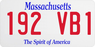 MA license plate 192VB1