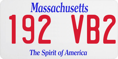 MA license plate 192VB2