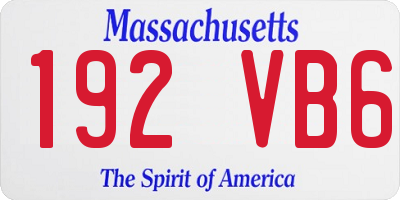 MA license plate 192VB6
