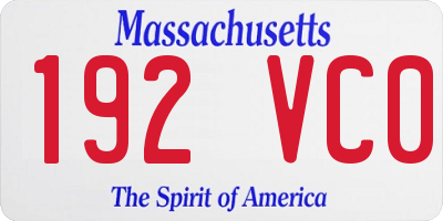 MA license plate 192VC0