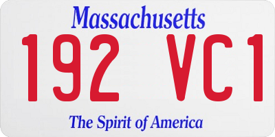 MA license plate 192VC1