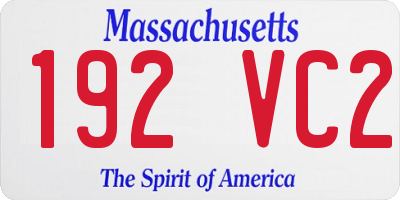 MA license plate 192VC2