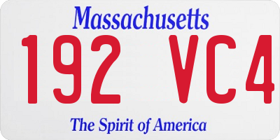 MA license plate 192VC4
