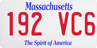MA license plate 192VC6