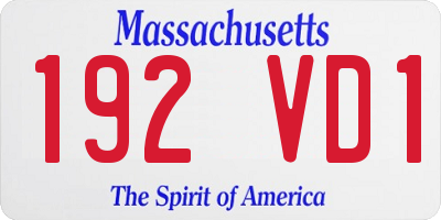 MA license plate 192VD1