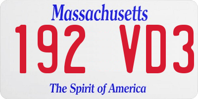 MA license plate 192VD3