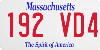 MA license plate 192VD4