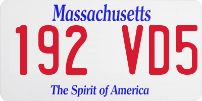 MA license plate 192VD5