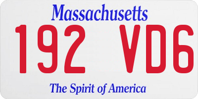 MA license plate 192VD6