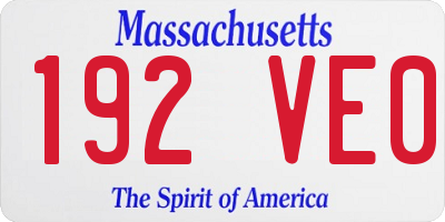 MA license plate 192VE0