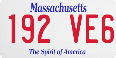 MA license plate 192VE6