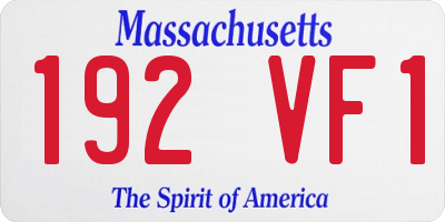 MA license plate 192VF1