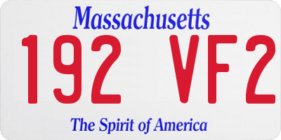 MA license plate 192VF2
