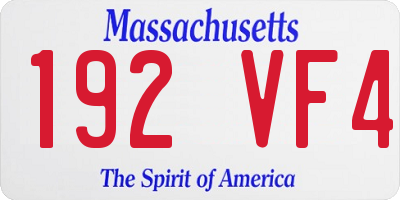 MA license plate 192VF4