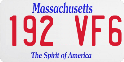 MA license plate 192VF6