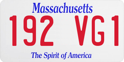 MA license plate 192VG1