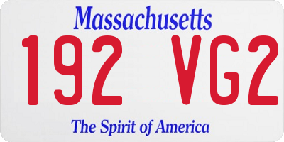 MA license plate 192VG2