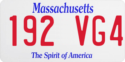 MA license plate 192VG4
