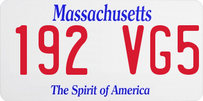 MA license plate 192VG5